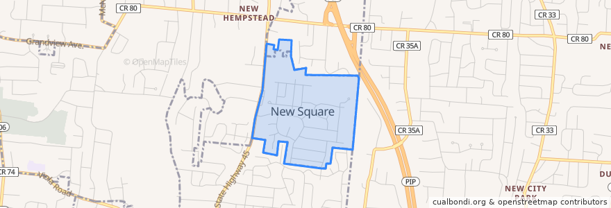 Mapa de ubicacion de New Square.