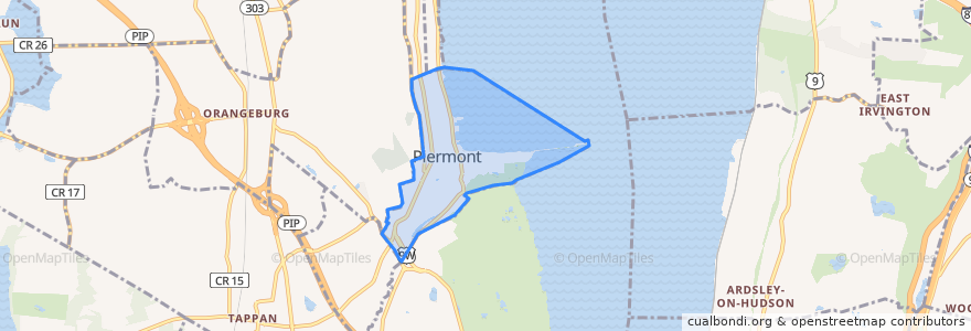 Mapa de ubicacion de Piermont.