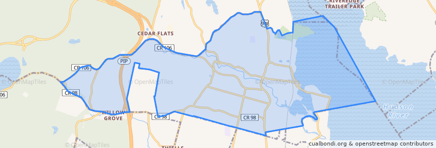 Mapa de ubicacion de Stony Point.