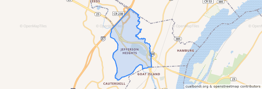 Mapa de ubicacion de Jefferson Heights.