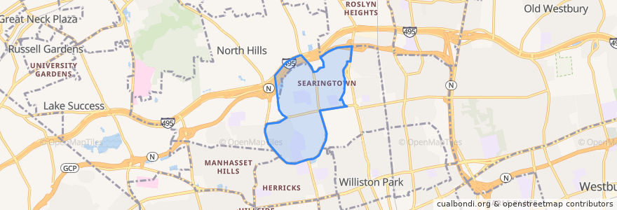 Mapa de ubicacion de Searingtown.