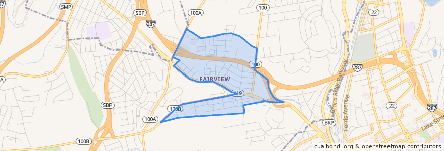 Mapa de ubicacion de Fairview.
