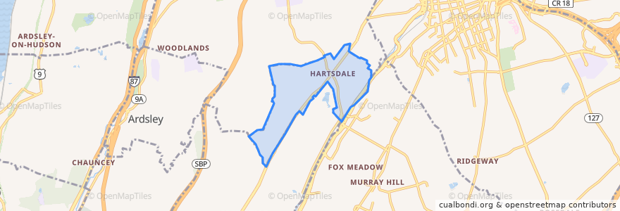 Mapa de ubicacion de Hartsdale.