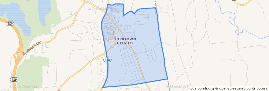 Mapa de ubicacion de Yorktown Heights.
