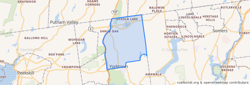 Mapa de ubicacion de Jefferson Valley-Yorktown.