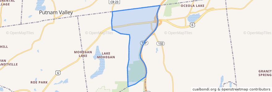 Mapa de ubicacion de Shrub Oak.