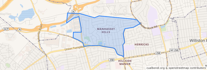 Mapa de ubicacion de Manhasset Hills.
