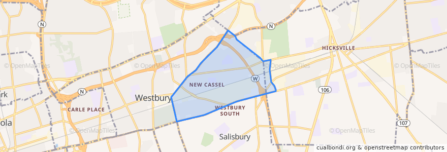 Mapa de ubicacion de New Cassel.