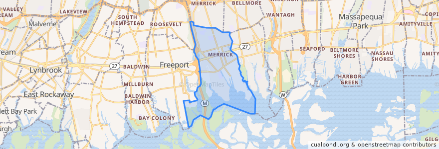 Mapa de ubicacion de Merrick.