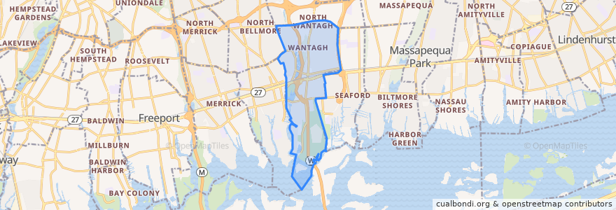 Mapa de ubicacion de Wantagh.