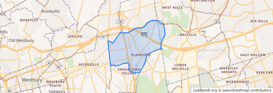 Mapa de ubicacion de Plainview.