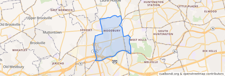 Mapa de ubicacion de Woodbury.