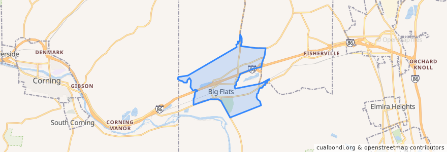 Mapa de ubicacion de Big Flats.