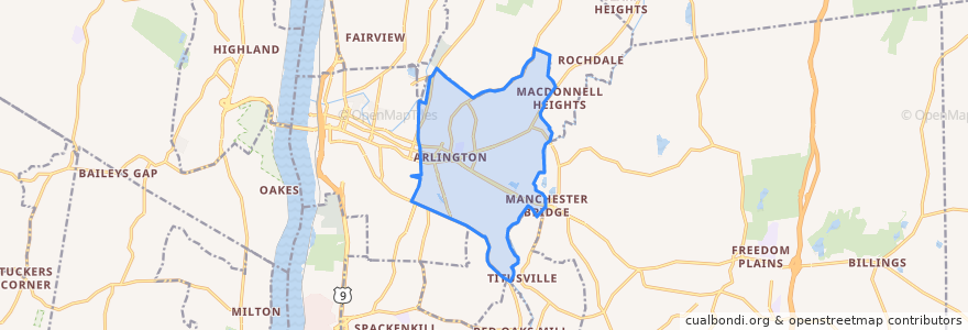 Mapa de ubicacion de Arlington.