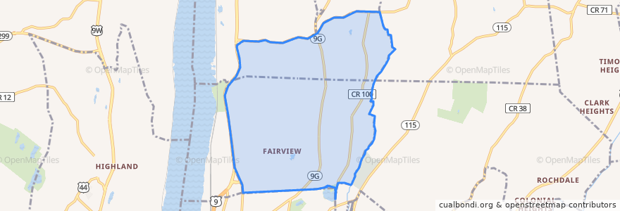 Mapa de ubicacion de Fairview.