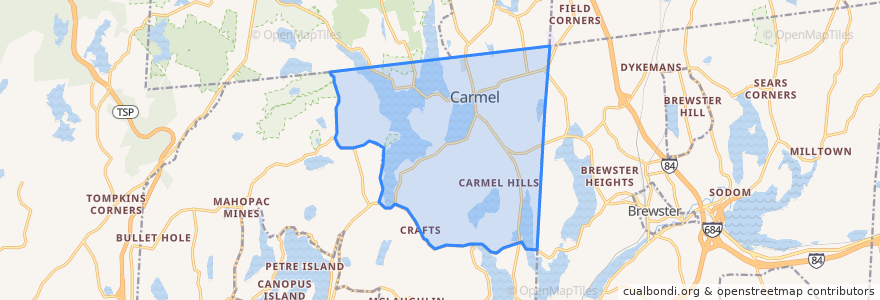 Mapa de ubicacion de Carmel.