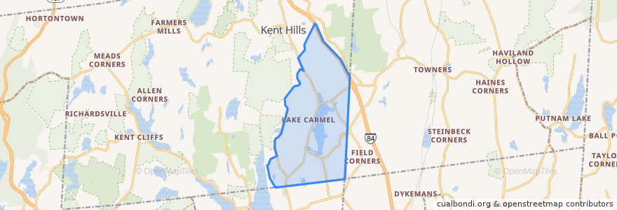 Mapa de ubicacion de Lake Carmel.