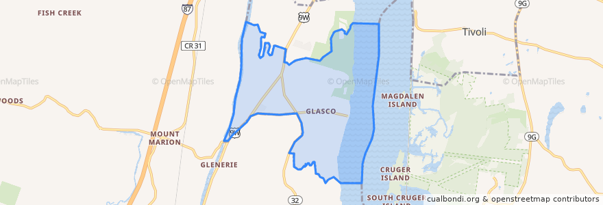 Mapa de ubicacion de Glasco.
