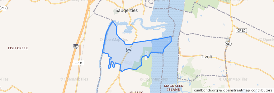 Mapa de ubicacion de Saugerties South.