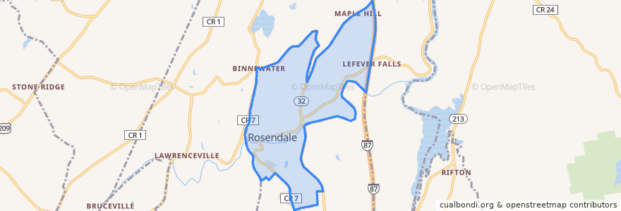 Mapa de ubicacion de Rosendale Village.