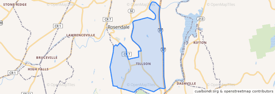 Mapa de ubicacion de Tillson.