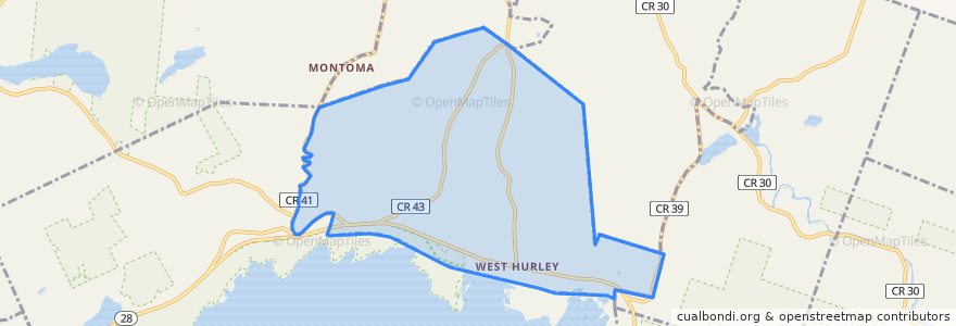 Mapa de ubicacion de West Hurley.