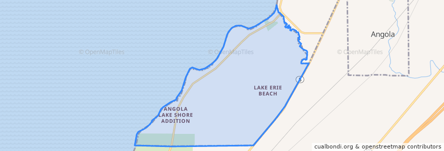 Mapa de ubicacion de Lake Erie Beach.