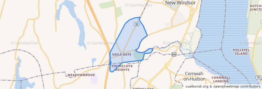 Mapa de ubicacion de Vails Gate.