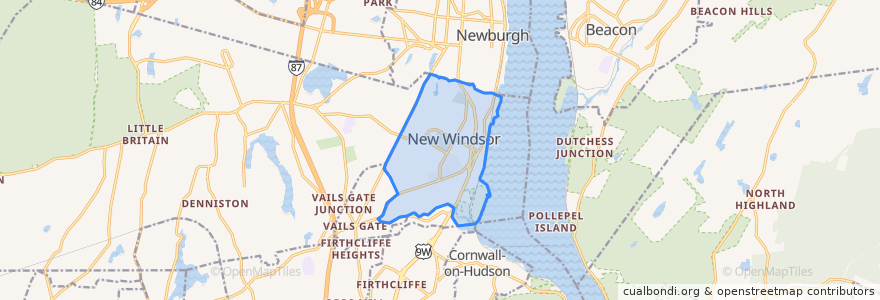 Mapa de ubicacion de New Windsor.