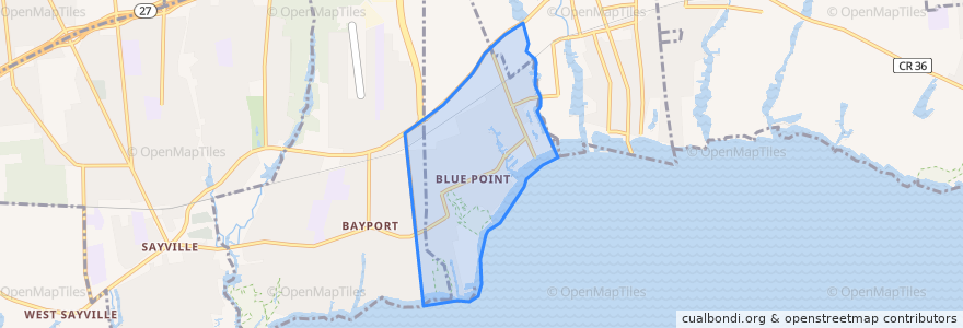 Mapa de ubicacion de Blue Point.