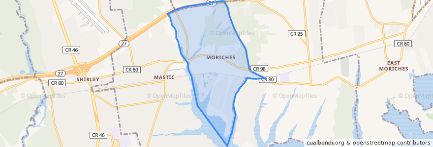 Mapa de ubicacion de Moriches.