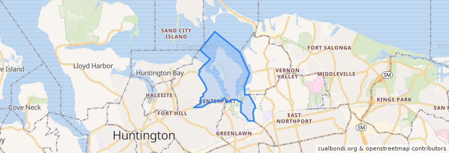Mapa de ubicacion de Centerport.