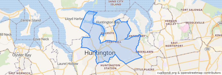 Mapa de ubicacion de Huntington.