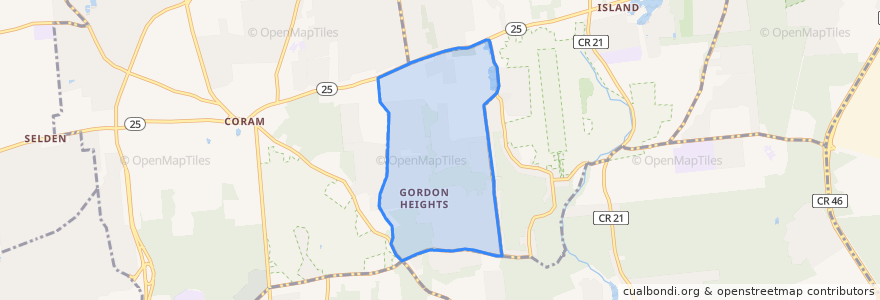 Mapa de ubicacion de Gordon Heights.