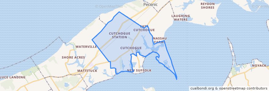 Mapa de ubicacion de Cutchogue.