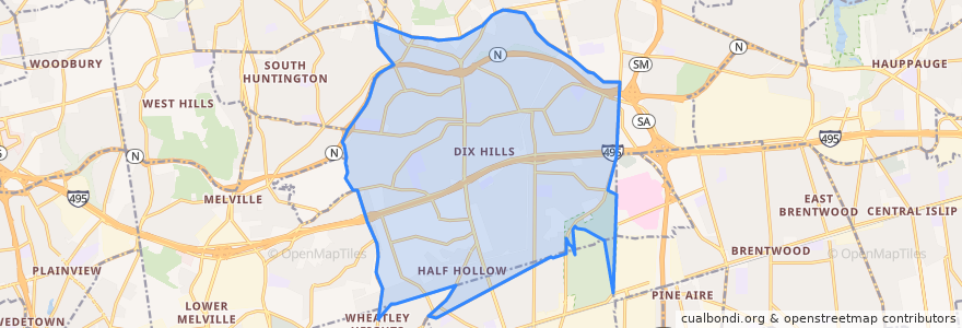 Mapa de ubicacion de Dix Hills.