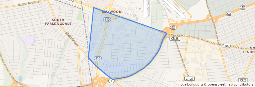 Mapa de ubicacion de East Farmingdale.