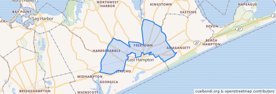 Mapa de ubicacion de East Hampton North.