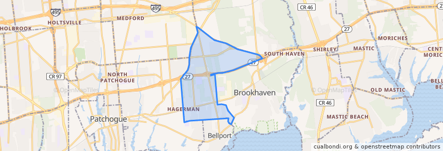 Mapa de ubicacion de North Bellport.
