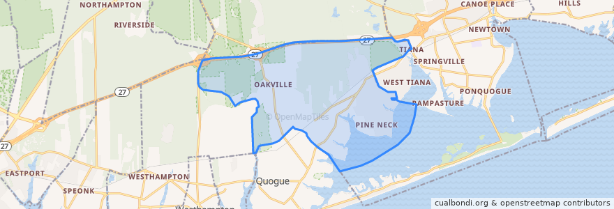 Mapa de ubicacion de East Quogue.