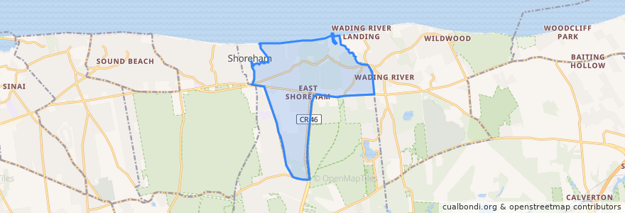 Mapa de ubicacion de East Shoreham.