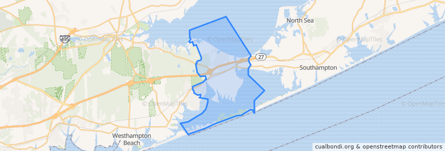 Mapa de ubicacion de Hampton Bays.