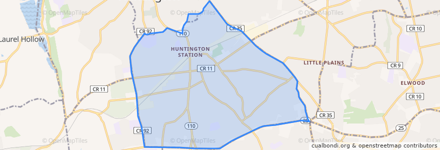 Mapa de ubicacion de Huntington Station.