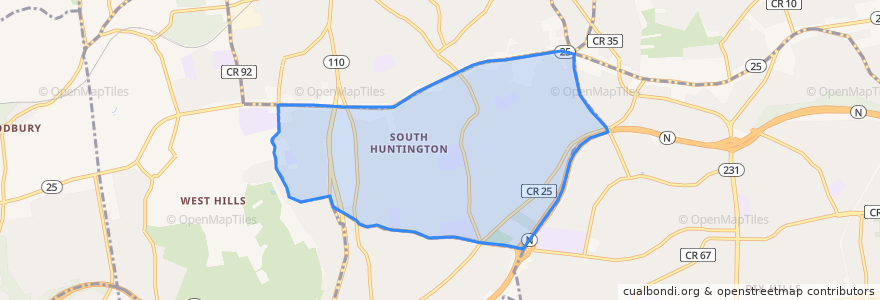Mapa de ubicacion de South Huntington.
