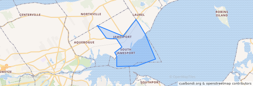 Mapa de ubicacion de Jamesport.