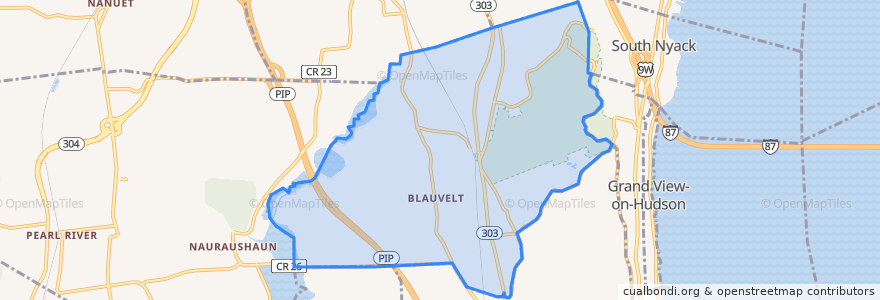 Mapa de ubicacion de Blauvelt.