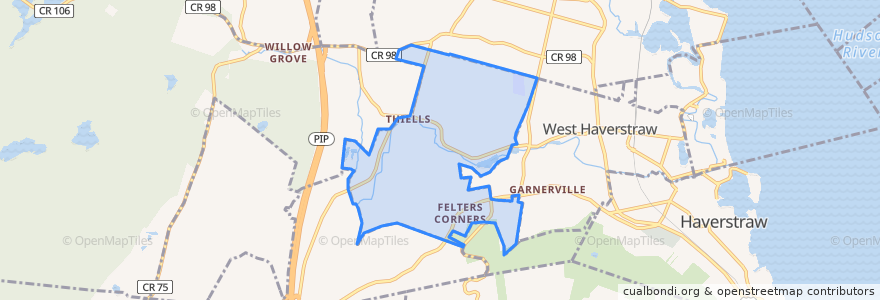 Mapa de ubicacion de Thiells.