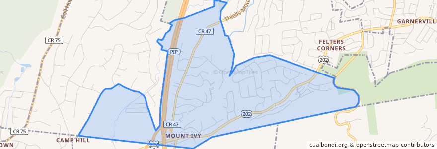 Mapa de ubicacion de Mount Ivy.