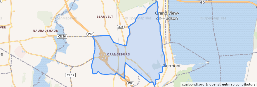 Mapa de ubicacion de Orangeburg.