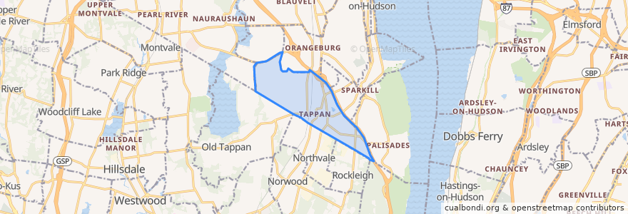 Mapa de ubicacion de Tappan.